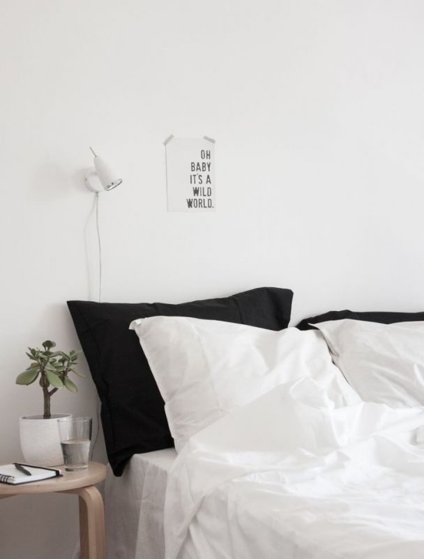 desain kamar tidur minimalis monokrom