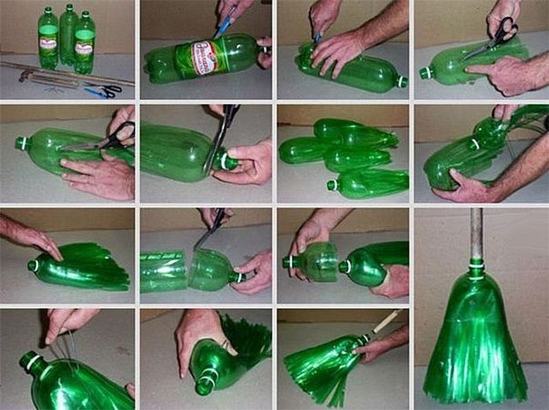 kreasi daur ulang sapu dari botol plastik