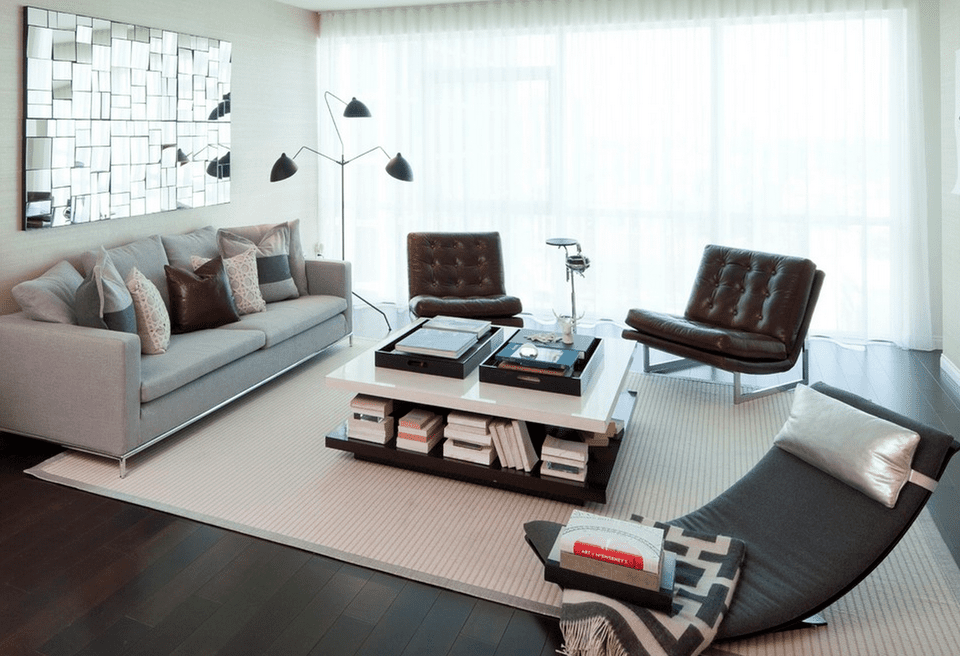 Desain ruang tamu minimalis yang bersih dan rapi