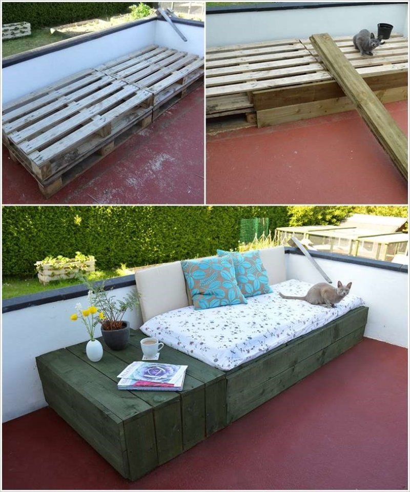 10. Cozy Patio Pallet Daybed