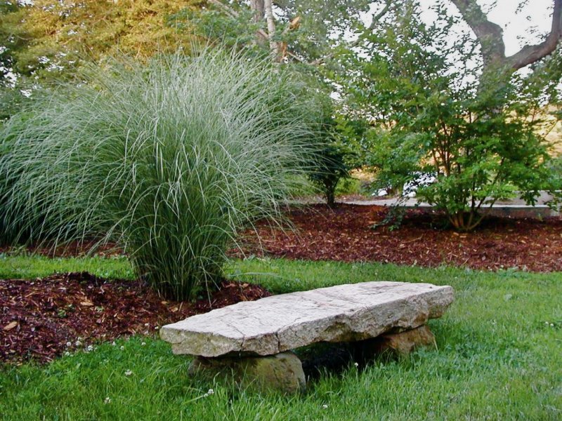 8. Stone Garden Bench