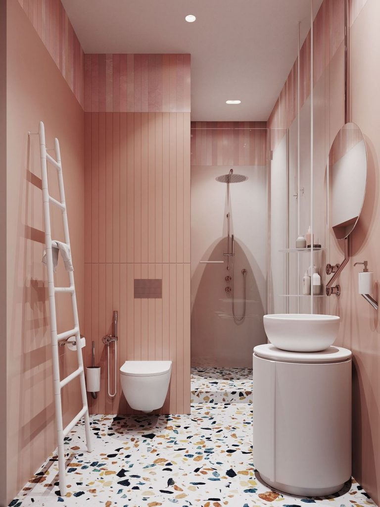 kamar mandi 2x3 warna pink