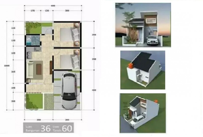 15 Desain Rumah Minimalis Type 36 Serta Denah Dan Fasad Terbaru