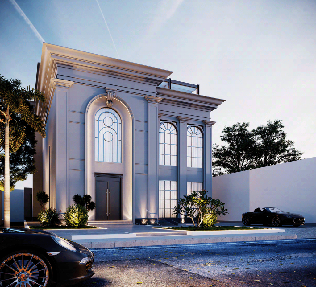 Desain Rumah Mewah dengan Gaya Modern Klasik 