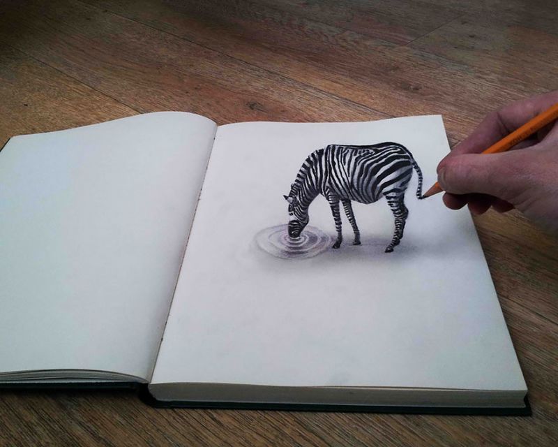 contoh gambar 3 dimensi zebra