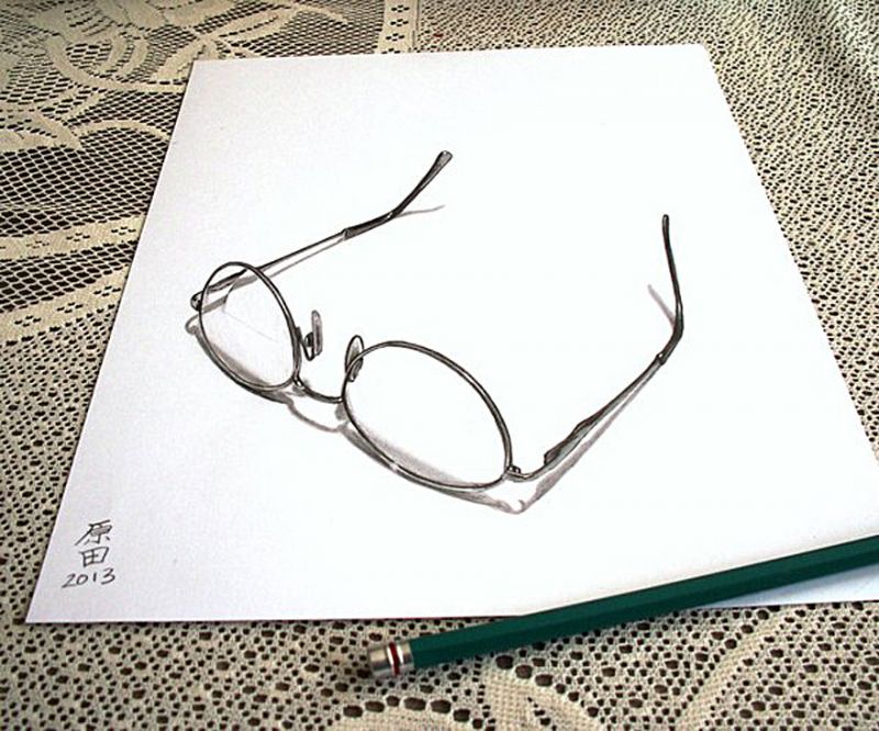 contoh gambar 3 dimensi kacamata