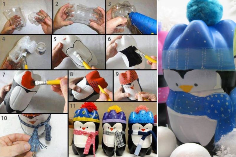 Mainan dari Botol Bekas - Penguin