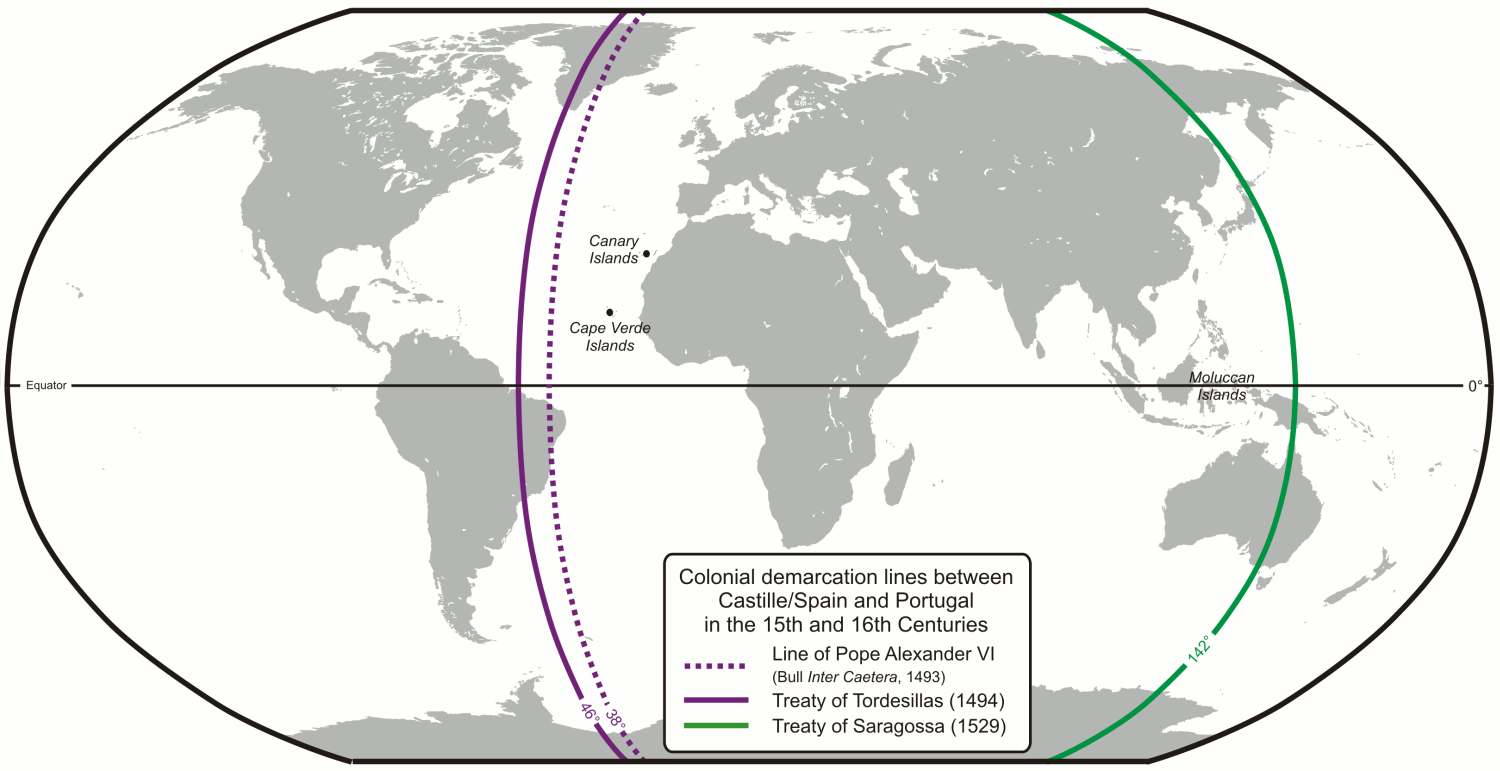 Pembagian Dunia Menurut Perjanjian Tordesillas 