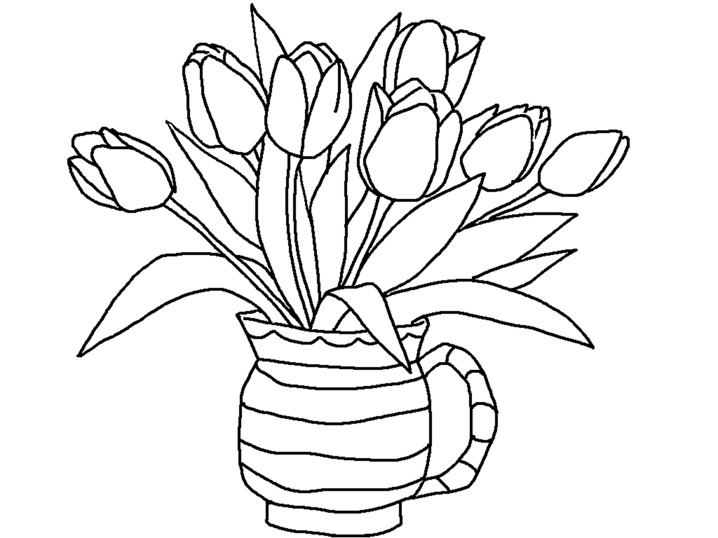 Gambar Bunga Tulip di dalam Vas 