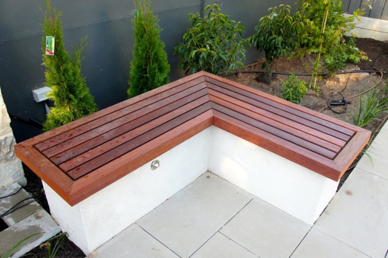 29. L-Shaped Garden Bench