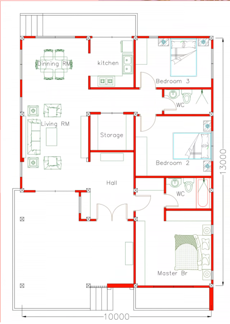 19 Desain Rumah Minimalis 3 Kamar Gambar Fasad, Denah, Ukuran