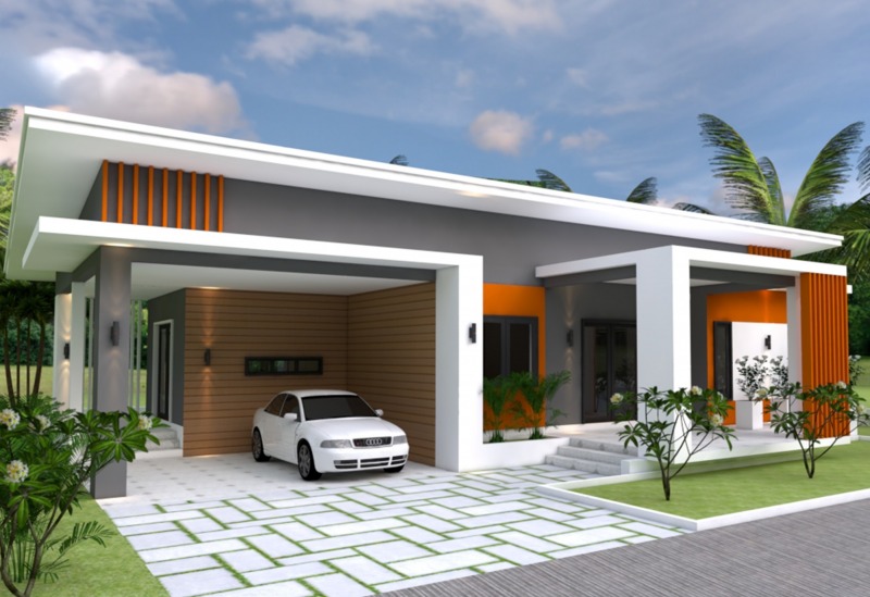 19 Desain Rumah Minimalis 3 Kamar Gambar Fasad, Denah, Ukuran