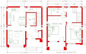 15 desain rumah 2 lantai di lahan sempit & denahnya