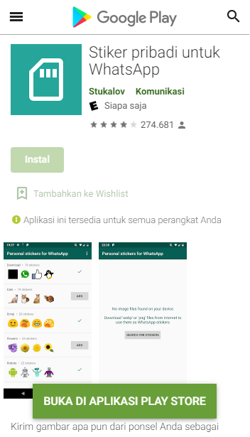 aplikasi Stiker pribadi untuk whatsApp